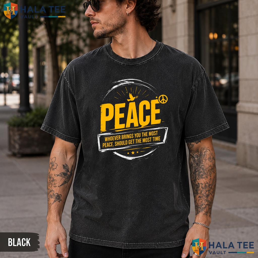 Mindful Peace Washed T-Shirt Whoever Brings You Most Time Graphic Apparel