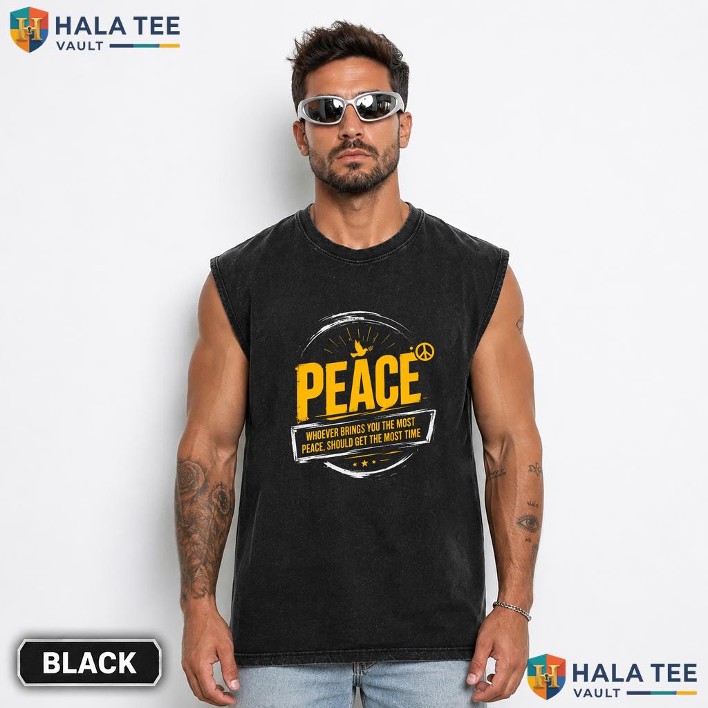 Mindful Peace Streetwear Washed T-Shirt Whoever Brings You Most Time Graphic Apparel