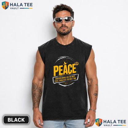 Mindful Peace Streetwear Washed T-Shirt Whoever Brings You Most Time Graphic Apparel