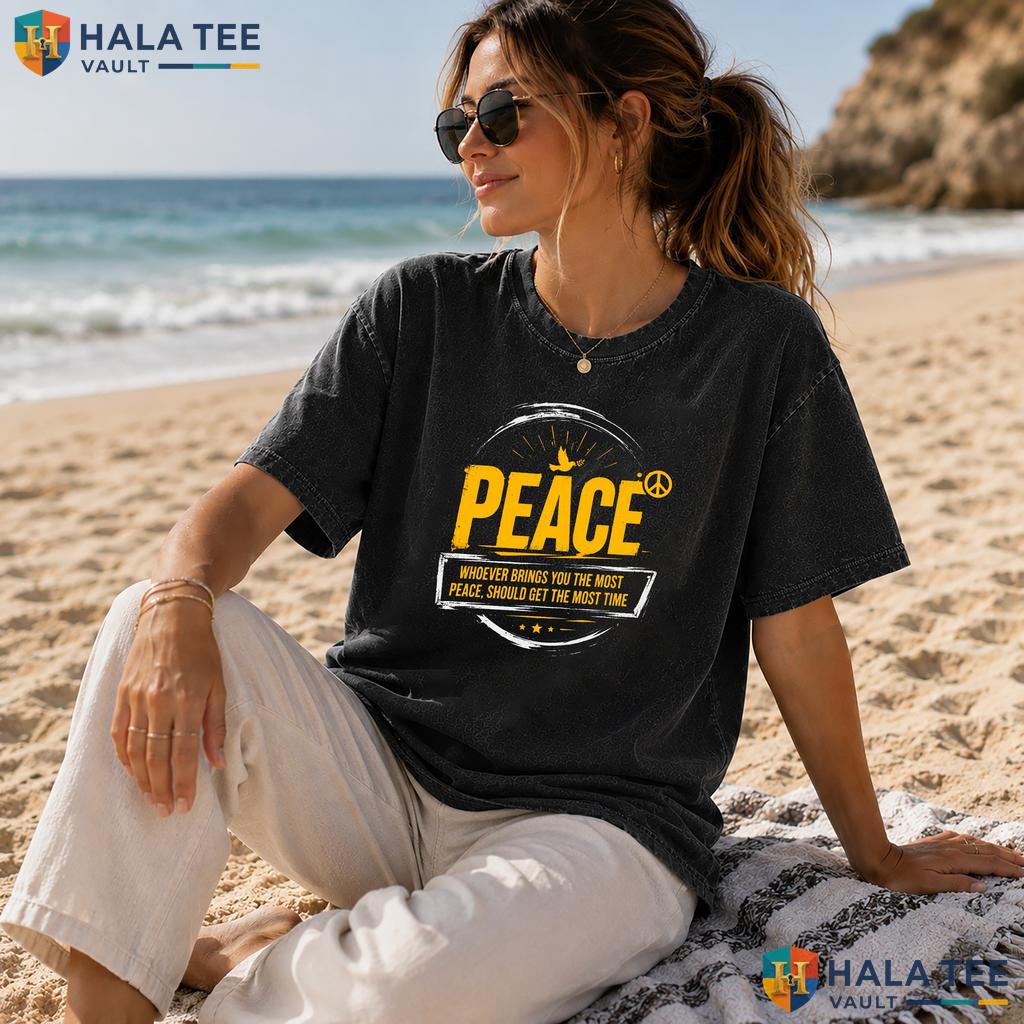 Mindful Peace Heavyweight Washed Shirt Whoever Brings You Most Time Graphic Apparel