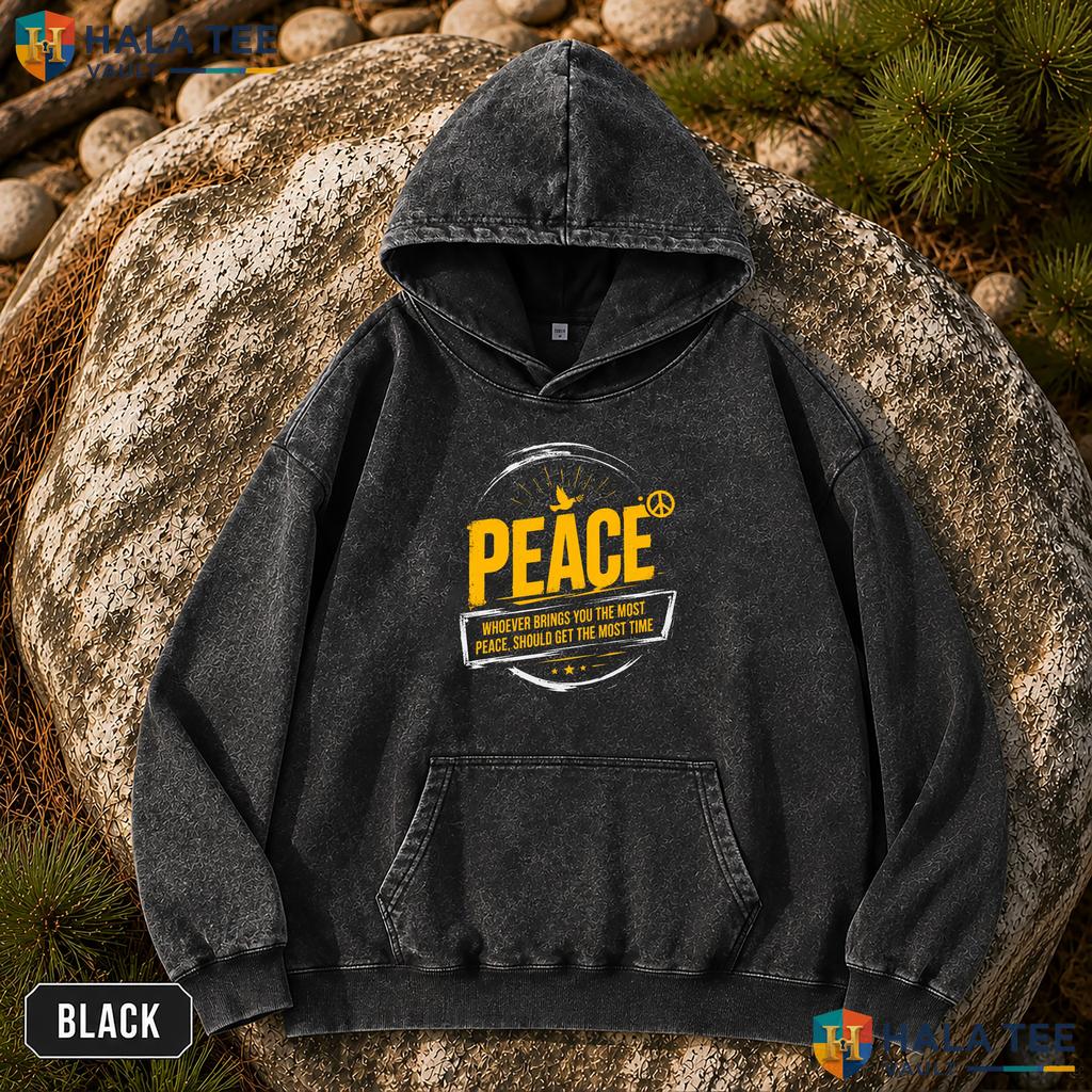 Mindful Peace Vintage Washed Shirt Whoever Brings You Most Time Graphic Apparel