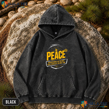 Mindful Peace Vintage Washed Shirt Whoever Brings You Most Time Graphic Apparel