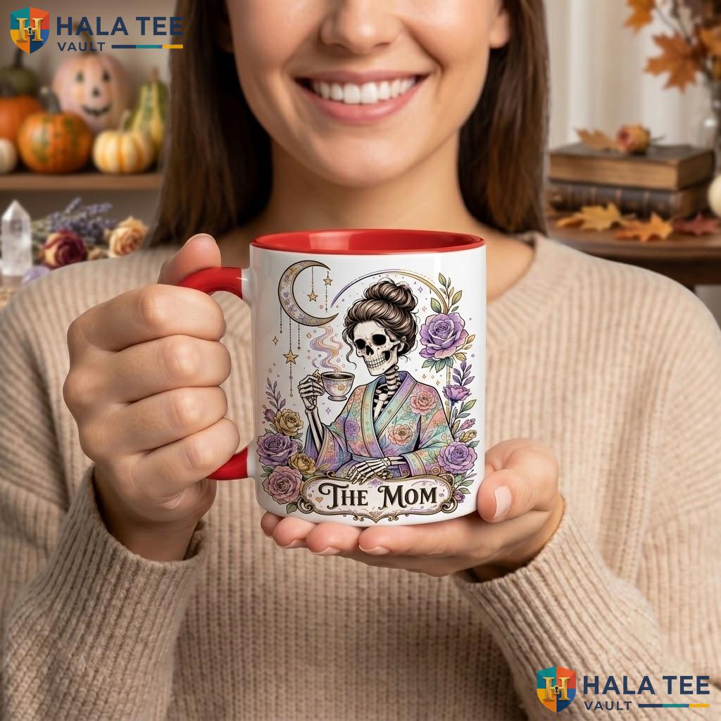 Mom Tarot Card Skeleton Halloween Cup Funny Mama Custom Ceramic Coffee Mug