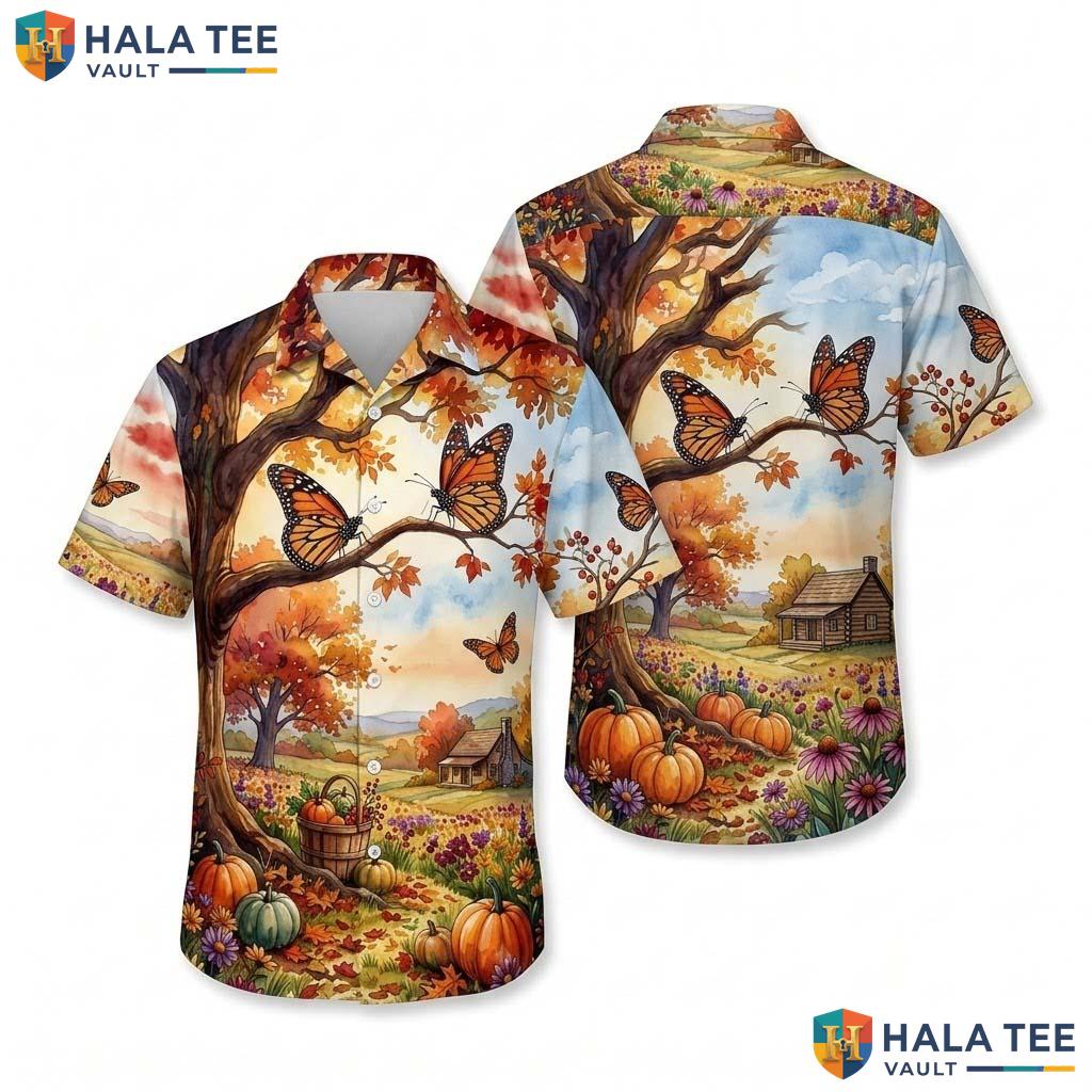 Monarch Butterfly Thanksgiving Hawaiian Shirt Turkey Costume Apparel
