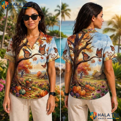Monarch Butterfly Thanksgiving Tropical Shirt Turkey Costume Apparel