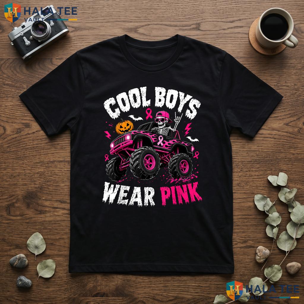 Monster Truck Breast Cancer TShirt Cool Boys Wear Pink Awareness Top Adult