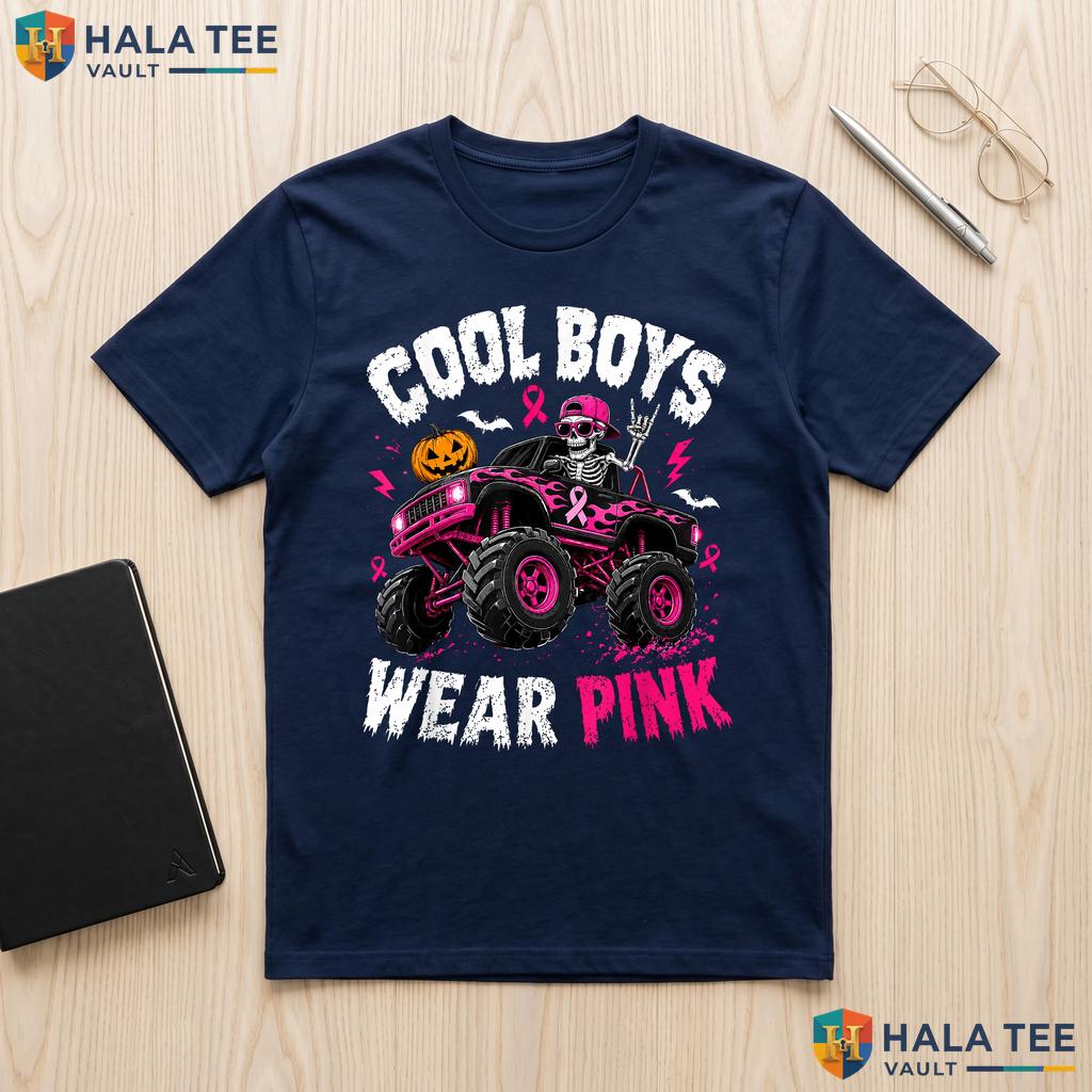 Monster Truck Breast Cancer TShirt Cool Boys Wear Pink Awareness Top Adult