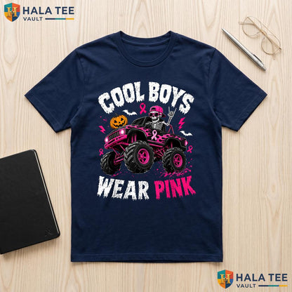 Monster Truck Breast Cancer TShirt Cool Boys Wear Pink Awareness Top Adult