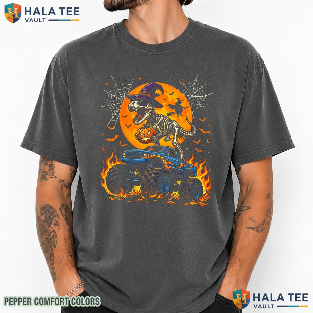 Monster Truck Dinosaur Skeleton Comfort Colors T-Shirt T Rex Toddler