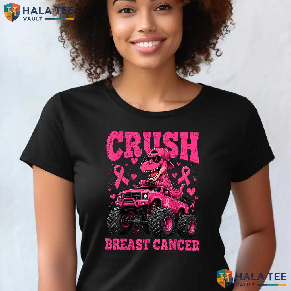 Monster Truck Toddler Boy Shirt Crush Breast Cancer Awareness Kids