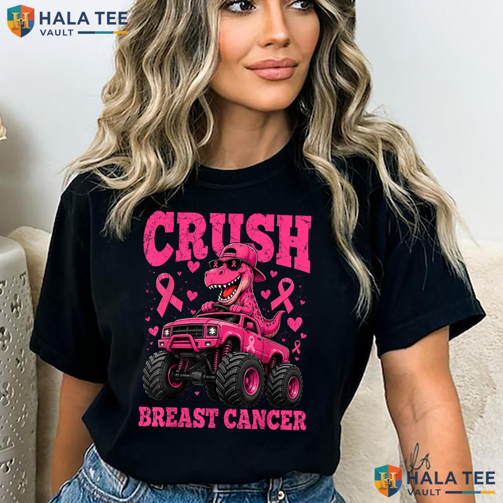 Monster Truck Toddler Boy Shirt Crush Breast Cancer Awareness Kids Adult
