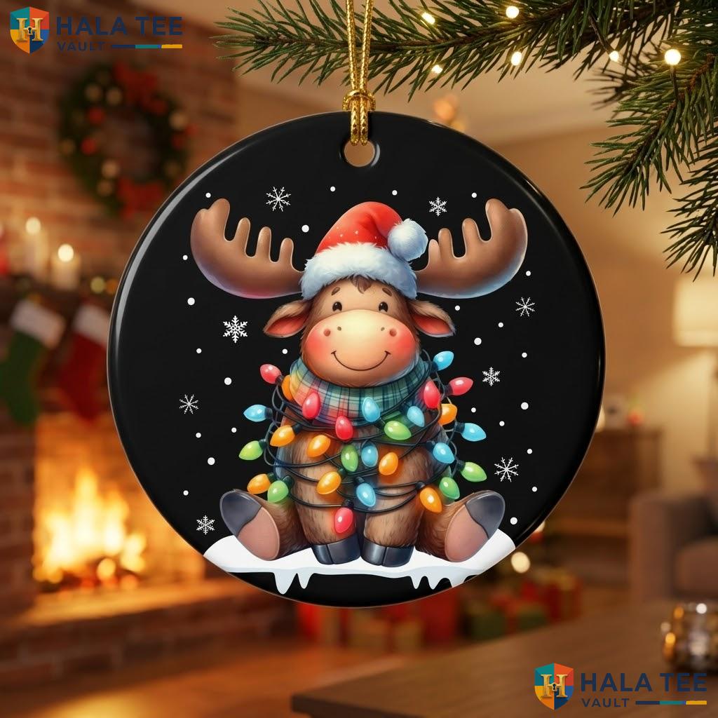 Moose Elk Funny Christmas Ornament Pajamas Holiday Decor Gift Ideas