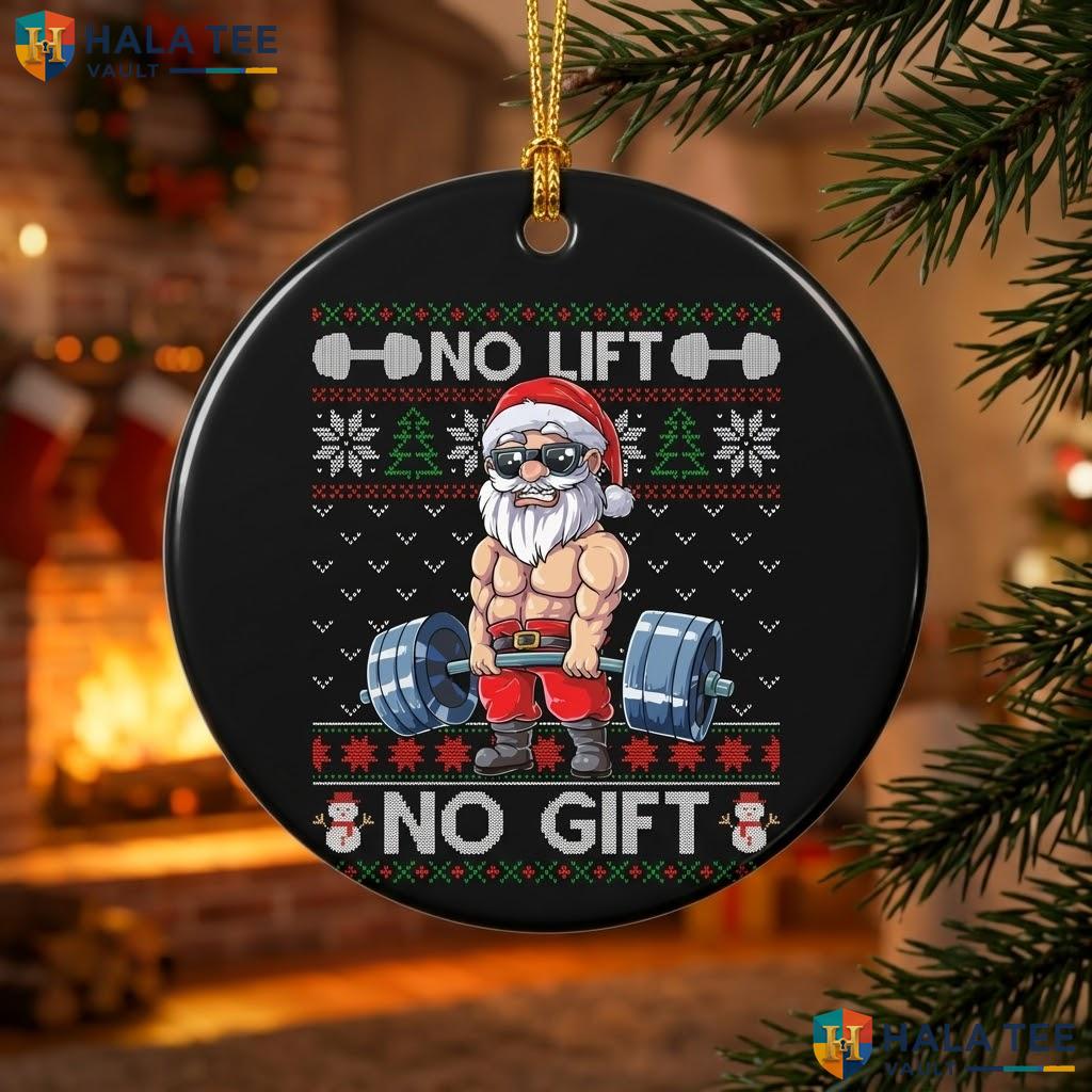 Muscle Santa Lifting Christmas Ornament Funny Gym Workout Holiday Gift