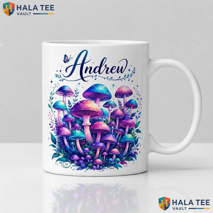 Mushroom Fantasy Halloween Cup Wizard Hat Magic Art Custom Ceramic Coffee Mug