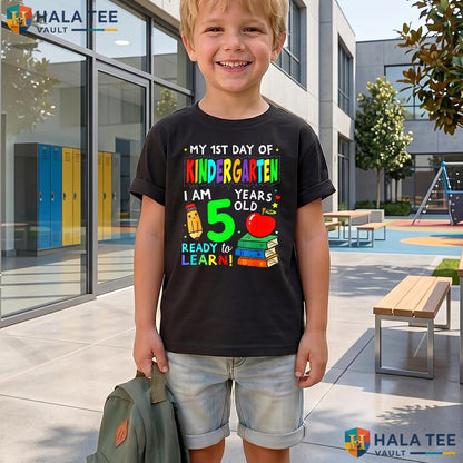 My First Day Kindergarten Shirt 1st Day Of School Boys Girls Apparel Adult