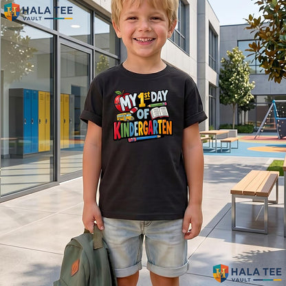 My First Day Kindergarten Tee Shirt 1st Day Of School Boy Kids Top Adult