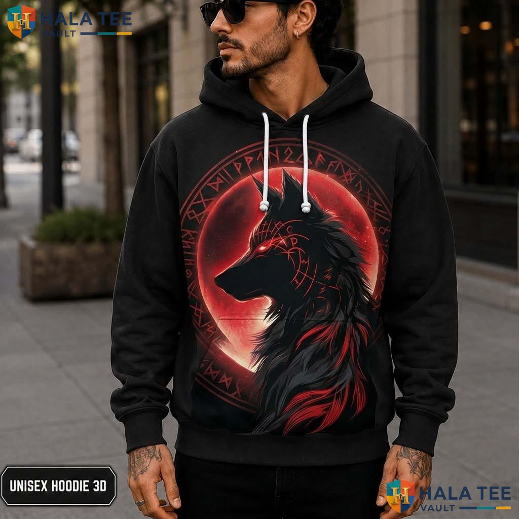 Mysterious Rune Wolf Hoodie Kids Novelty 3D Printed Galaxy Pullover 3D Printed Hoodie