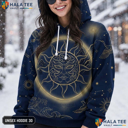 Mystical Sun Celestial Thanksgiving 3D Printed Hoodie Artistic Astrology Lovers