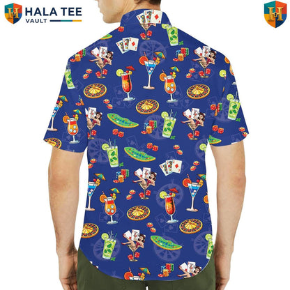 Navy Poker Tropical Shirt Mens Short Sleeve Casual Summer Beachwear Outfit
