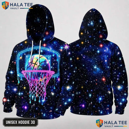 Neon Baseball Galaxy Hoodie Warm Thick 3D Sweatshirt Boys Girls Apparel