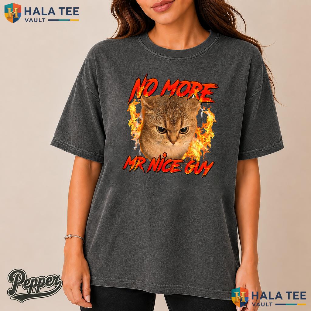 No More Mr Nice Guy Comfort Colors Shirt Funny Cat Meme Sarcastic Apparel