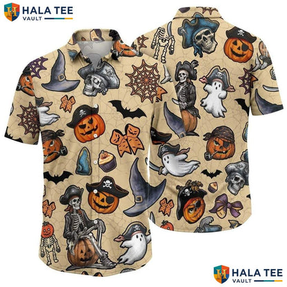 Orange Pirate King Hawaiian Shirt Mens Funny Buccaneer Summer Beach Top