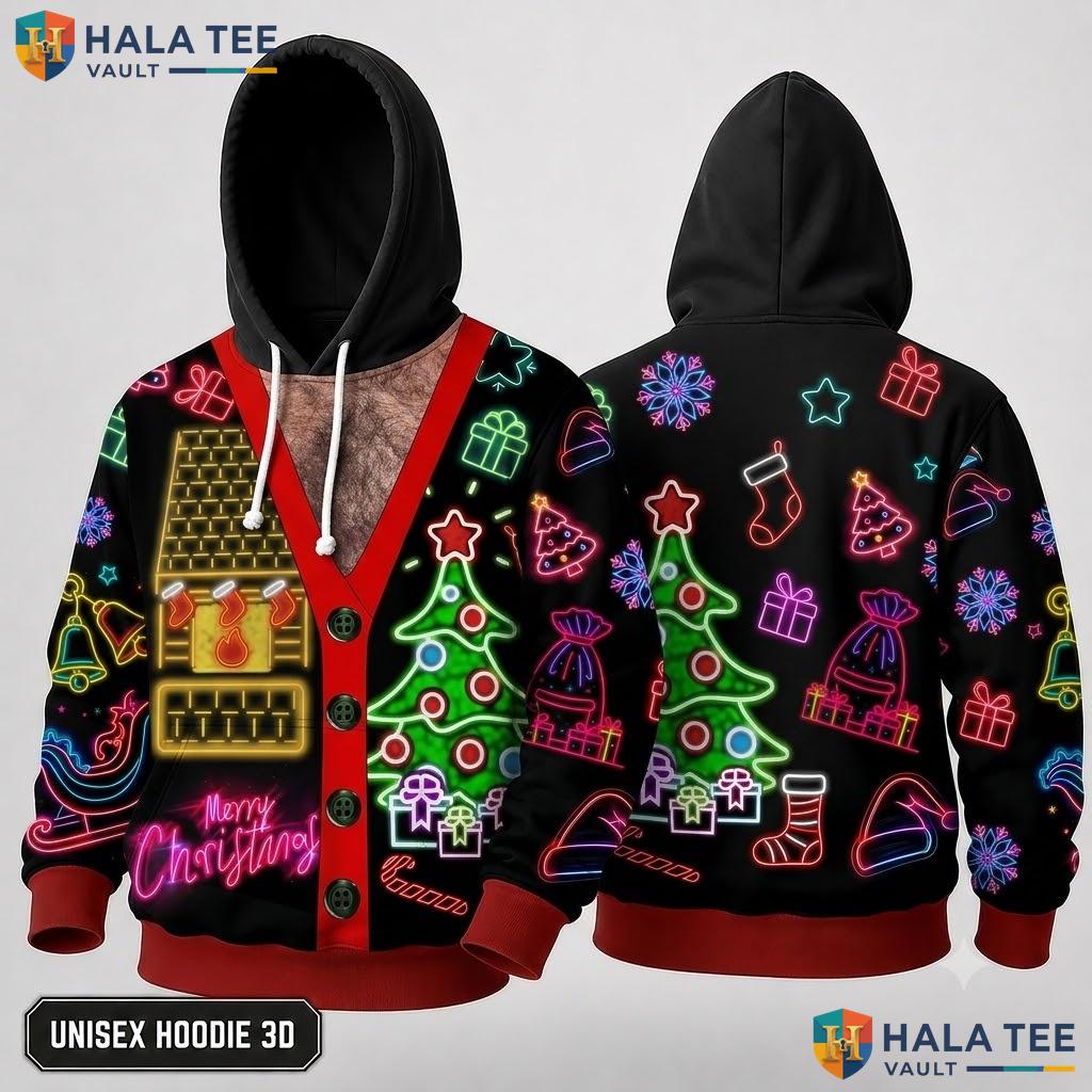 Ornaments Gifts Tree Christmas 3D Hoodie Cute Merry Festive Top