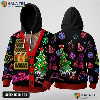Ornaments Gifts Tree Christmas 3D Hoodie Cute Merry Festive Top