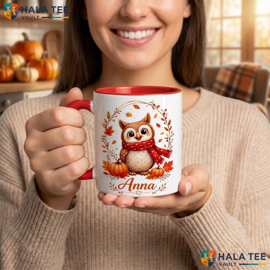 Owl Fall Ghost Thanksgiving Mug Personalized Autumn Ceramic Coffee Camping Mug