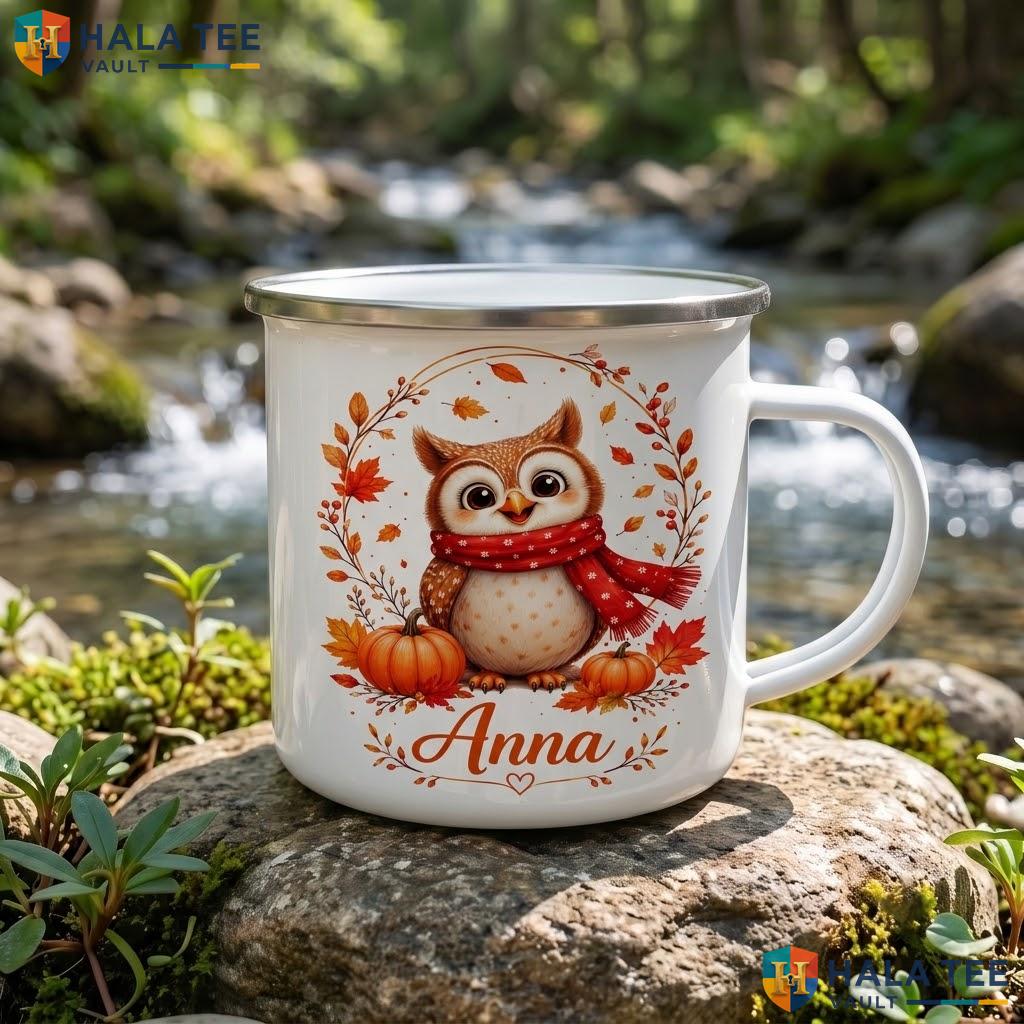 Owl Fall Ghost Thanksgiving Mug Personalized Autumn Ceramic Coffee Accent Mug