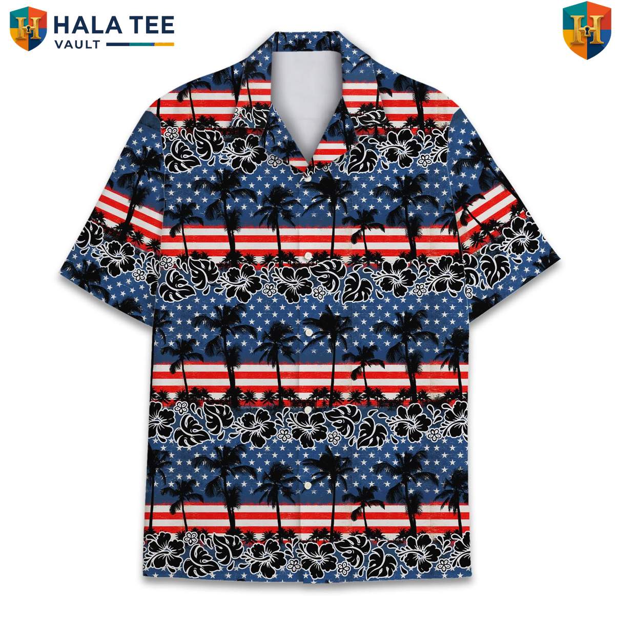 Patriotic Tropical Island Tropical Shirt Mens Fourth Of July Vacation Outfit