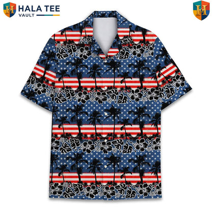 Patriotic Tropical Island Tropical Shirt Mens Fourth Of July Vacation Outfit