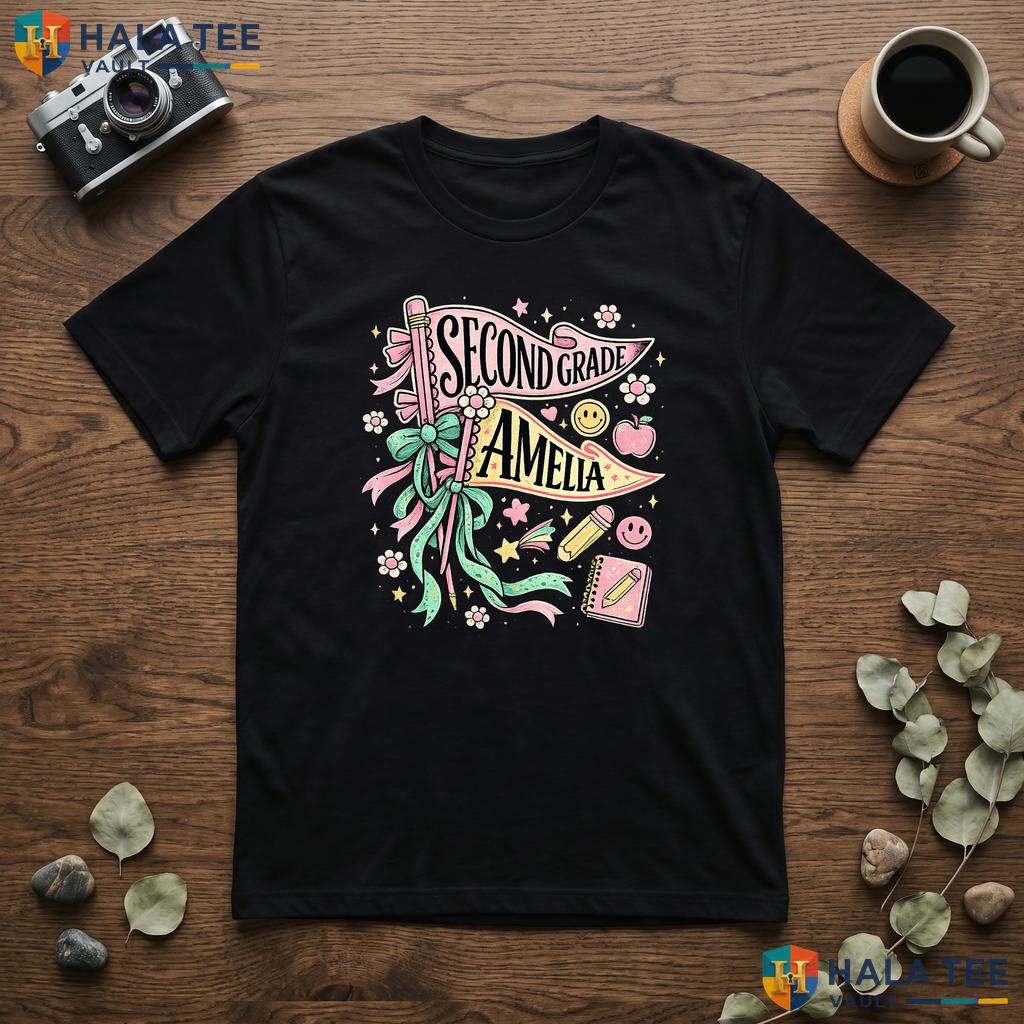 Personalized 2nd Grade School Shirt Girls First Day Graphic Apparel Top