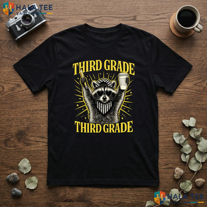 Personalized 3rd Grade Raccoon Shirt Teacher Appreciation Classroom Gear