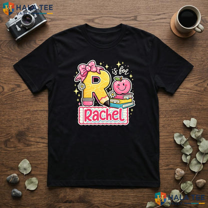 Personalized Apple Bow Student Shirt Custom Name First Day School Outfit