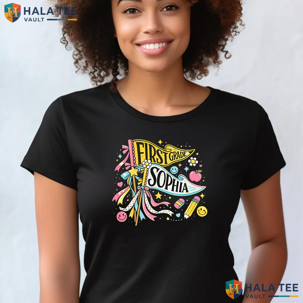 Personalized Pencil Pennant Shirt Custom Name Back To School Grade Top Adult