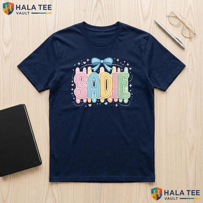 Personalized Striped School Shirt Custom Name Kindergarten First Day Top Adult