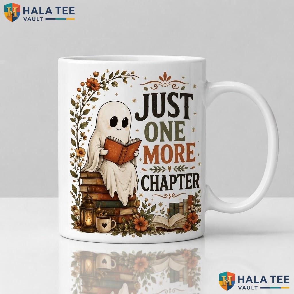Phantom Reader Halloween Mug Spooky Librarian Book Lover Ceramic Coffee Cup