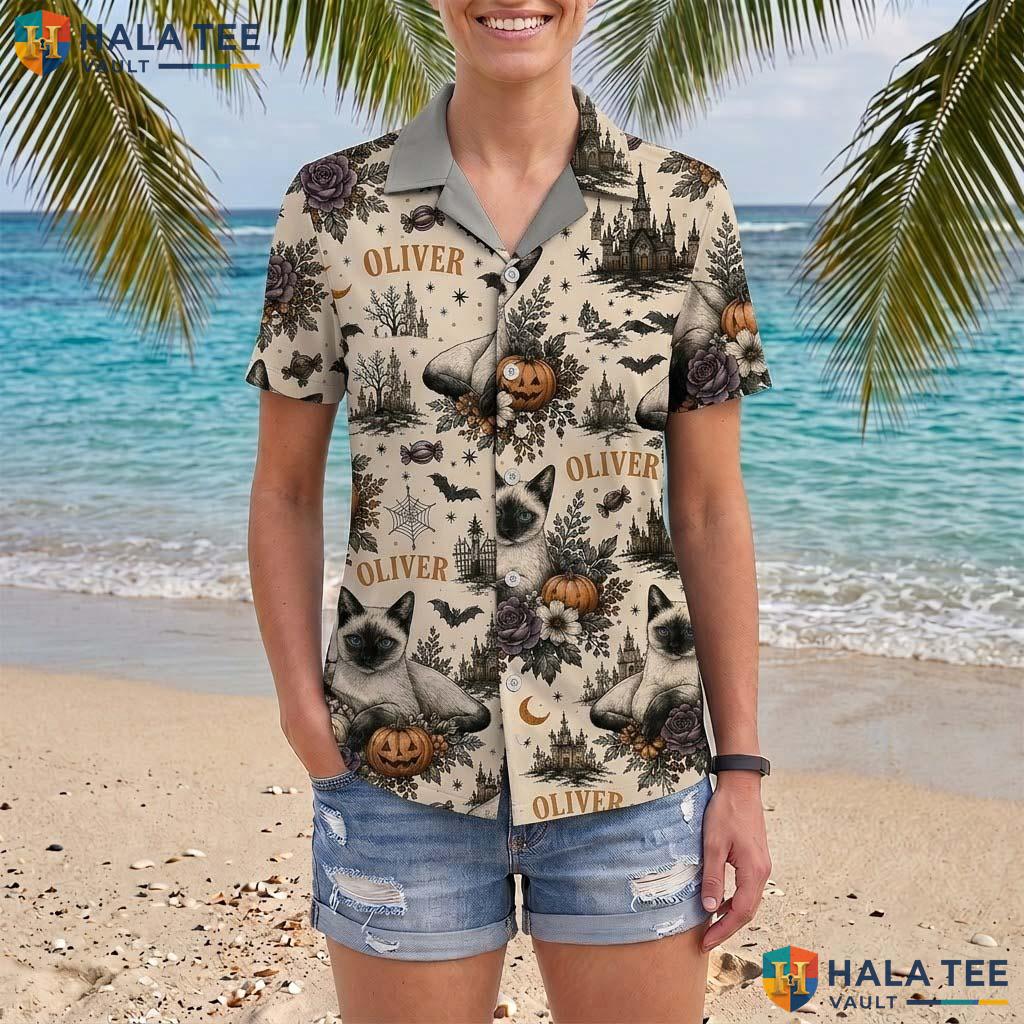 Photo Pet Halloween Hawaiian Shirt Custom Floral Aloha Party Outfit Adult