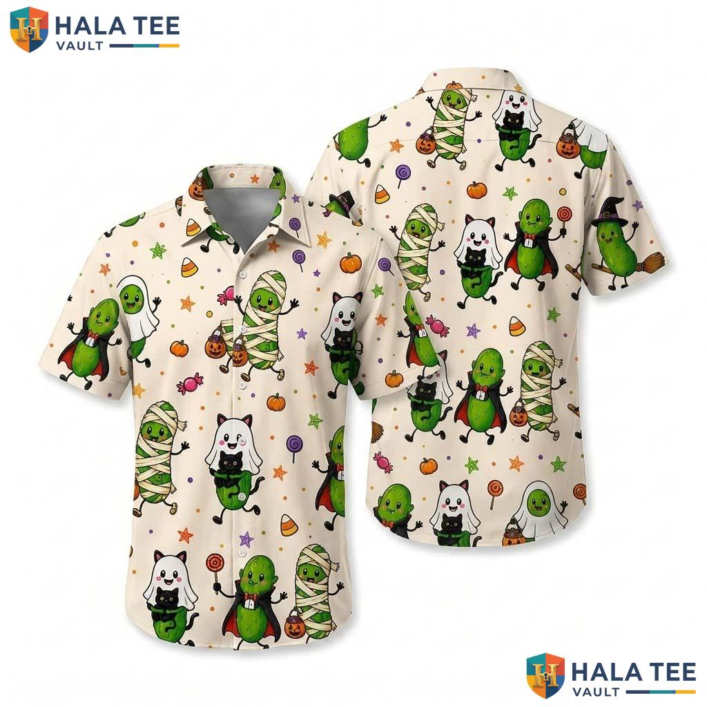 Pickle Lover Halloween Hawaiian Shirt Cute Trick Or Treat Aloha Top