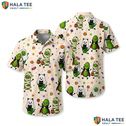 Pickle Lover Halloween Hawaiian Shirt Cute Trick Or Treat Aloha Top