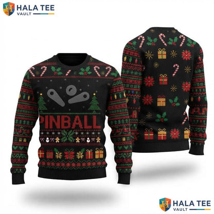 Pinball Sports Lover Christmas Sweater Funny Santa Ugly Holiday Top