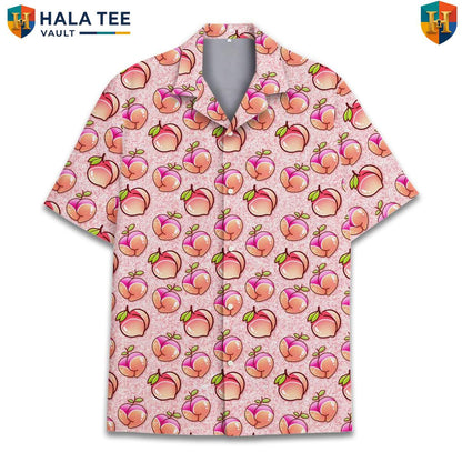 Pink Peach Short-sleeve button-up shirt Mens Short Sleeve Button Down Casual Beachwear
