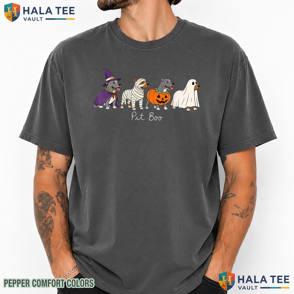 Pit Boo Pitbull Costume Comfort Colors T-Shirt Cute Spooky Halloween
