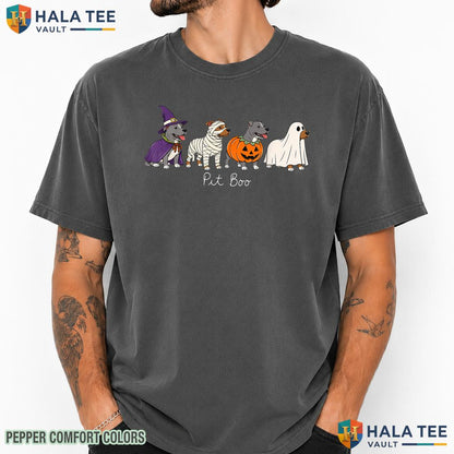 Pit Boo Pitbull Costume Comfort Colors T-Shirt Cute Spooky Halloween