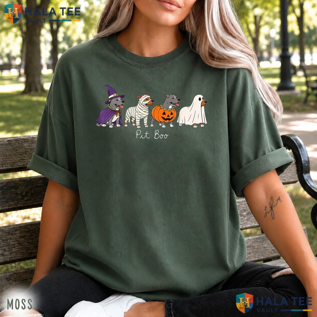 Pit Boo Pitbull Costume Comfort Colors Shirt Cute Spooky Halloween