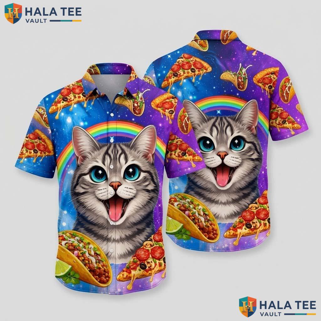 Pizza Taco Personalized Hawaiian Shirt 3D Short Sleeve Button Down Top