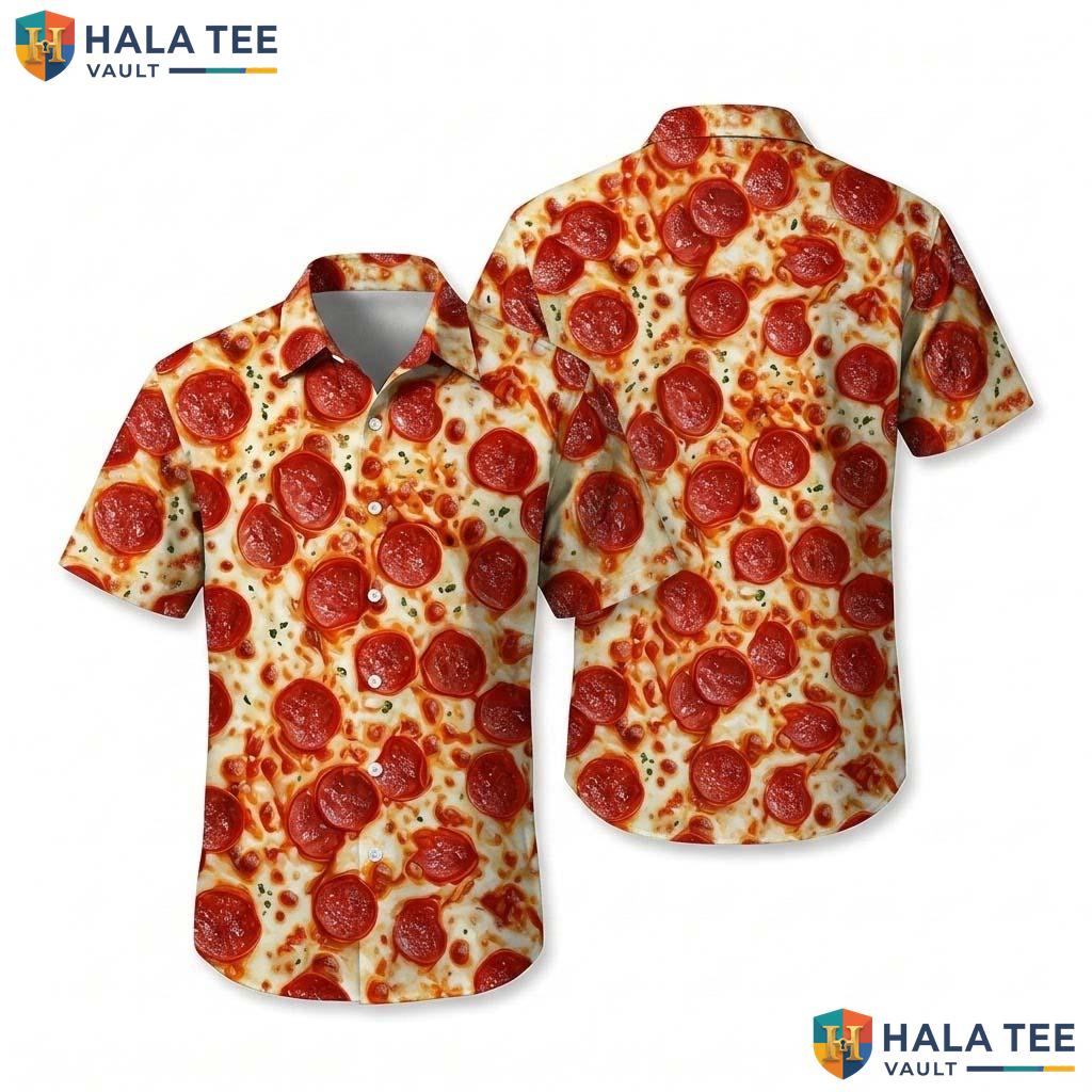 Playful Pizza Lover Hawaiian Shirt Vibrant All Over Print Novelty Button Up