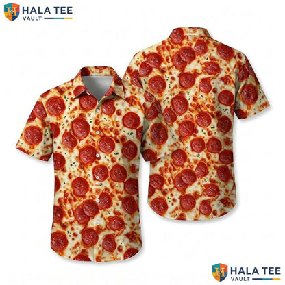 Playful Pizza Lover Hawaiian Shirt Vibrant All Over Print Novelty Button Up