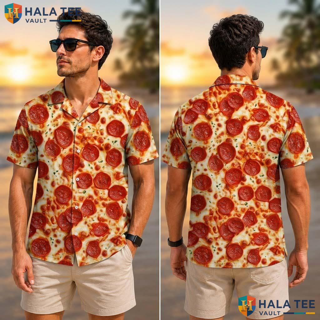 Playful Pizza Lover Tropical Shirt Vibrant All Over Print Novelty Button Up